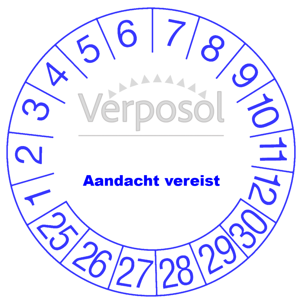 Onderhoudssticker Verposol Aandacht