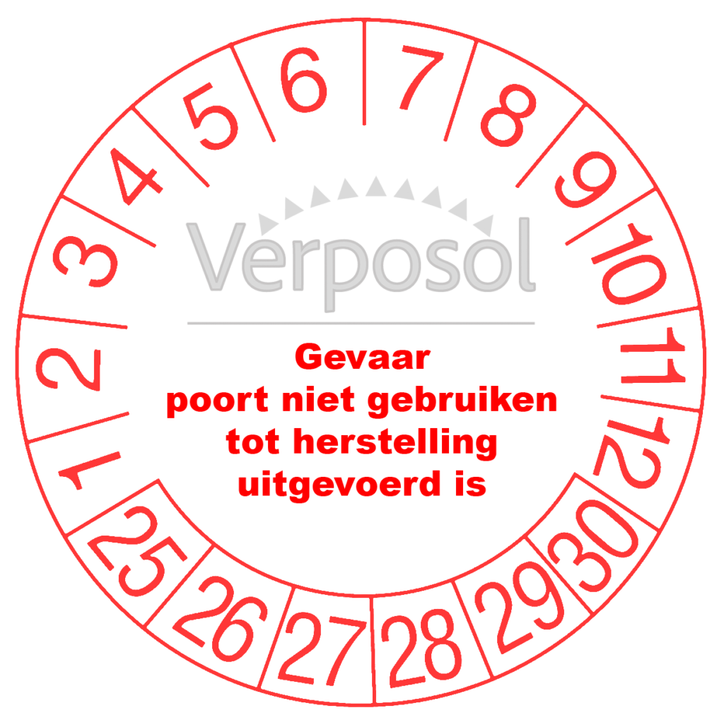 Onderhoudssticker Verposol Nok