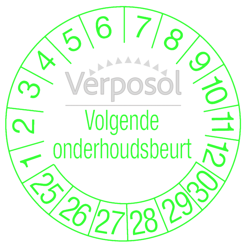 Onderhoudssticker Verposol Ok